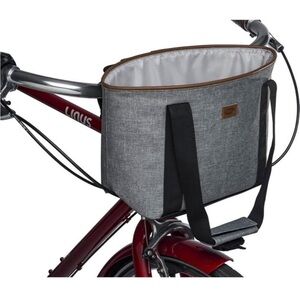 Gray Bicycle Handlebar Bag with Black Straps